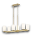 57889 6-light Brushed Gold Etched Glass Steel Chandelier