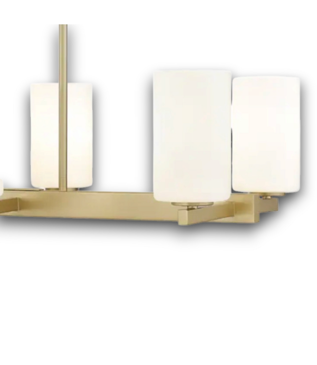 57889 6-light Brushed Gold Etched Glass Steel Chandelier