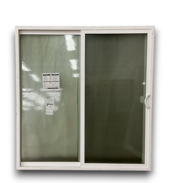 57888 72 X 76 White Vinyl Obscure Glass Patio Door