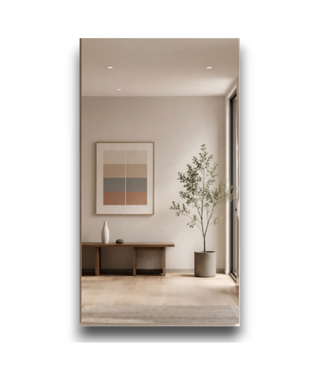 57926 Rectangle Silver Polished Frameless Wall Mirror