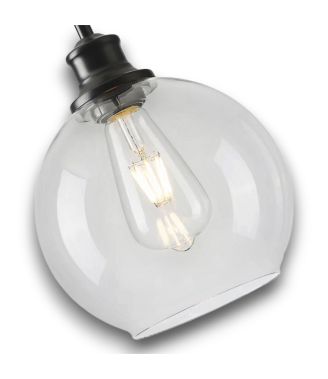 57945 Nova 5-light Matte Black Clear Glass Kitchen Island Light