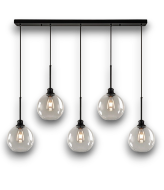 Bud's Warehouse 57945 Nova 5-light Matte Black Clear Glass Kitchen Island Light