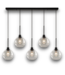 57945 Nova 5-light Matte Black Clear Glass Kitchen Island Light
