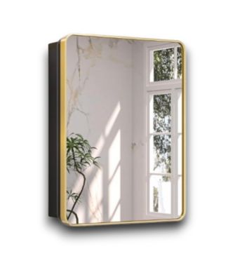 Bud's Warehouse 57949 Gold Frame Medicine Cabinet Mirror