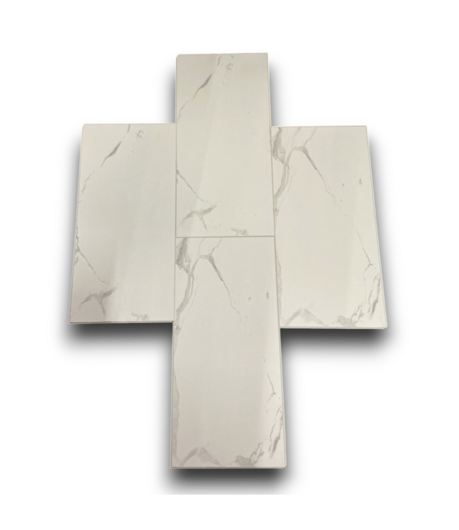 57955 71.6 Sq. Ft. Carrara Marble Look Wall Tile