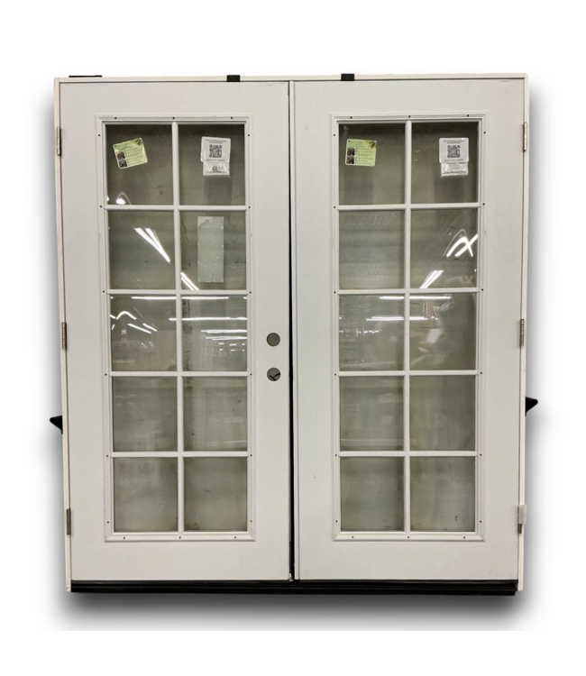 57958 Primed Steel Right Hand Patio Door With 10 Lite Grilles