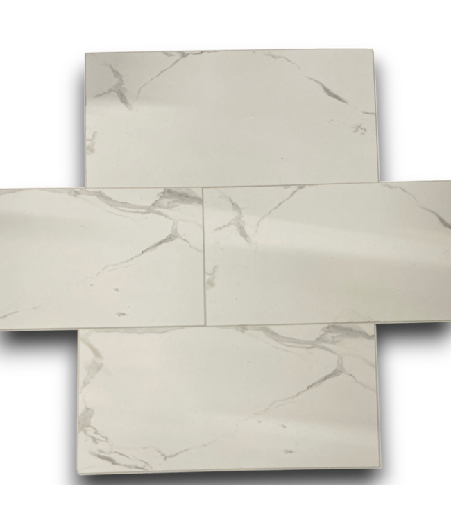 57955 71.6 Sq. Ft. Carrara Marble Look Wall Tile