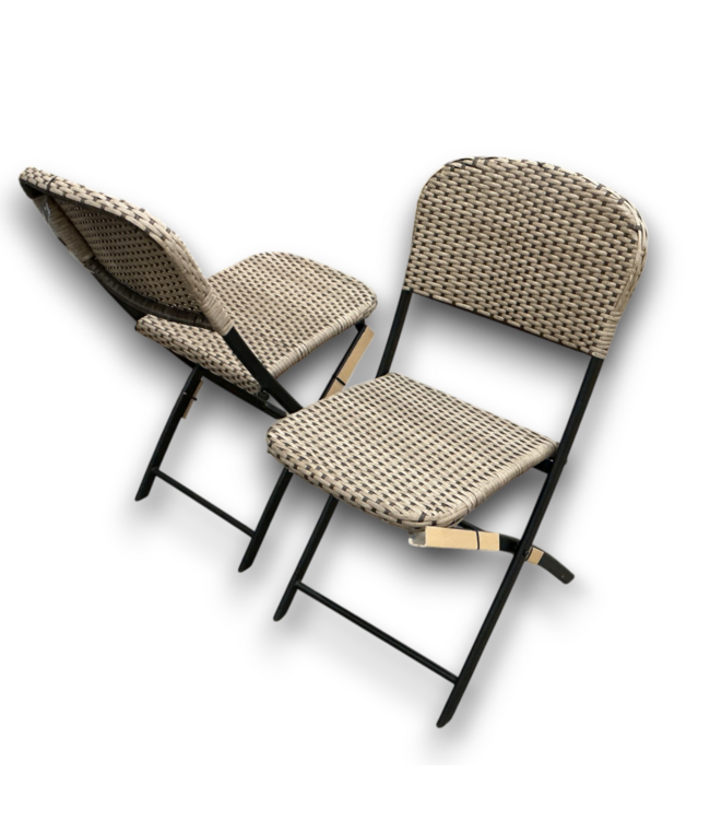 57979 2 Black Steel Dinning Chair Woven