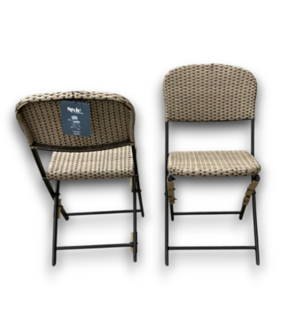 Bud's Warehouse 57979 2 Black Steel Dinning Chair Woven
