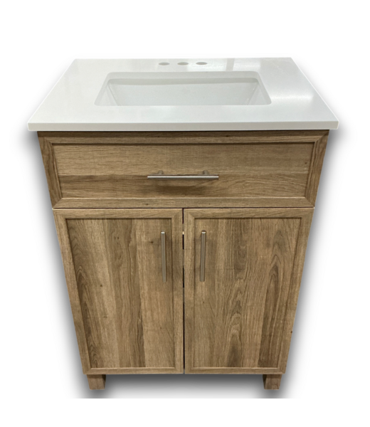 Bud's Warehouse 57990 Dolton Light Natural Oak Bathroom Vanity With White Top