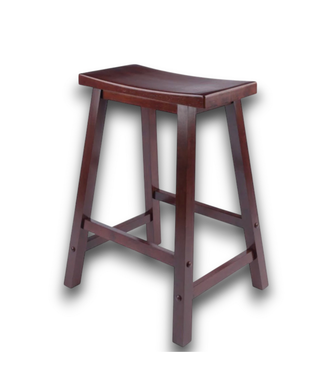 57992 Walnut Counter Height Wood Bar Stool