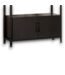 57993 Arched Metal Black Bookcase With 2 Doors And 4 Shelves