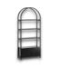 57993 Arched Metal Black Bookcase With 2 Doors And 4 Shelves