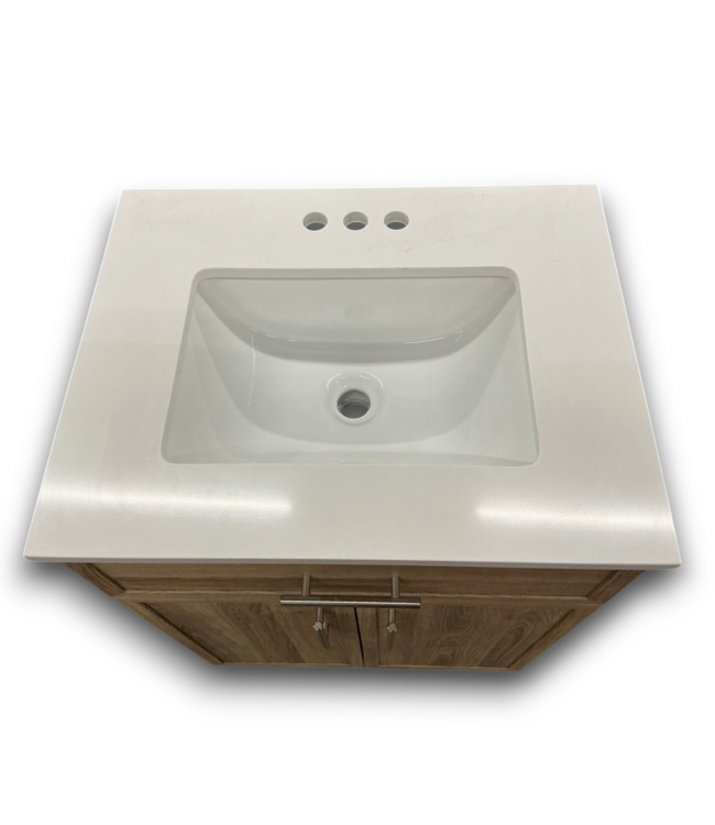 57990 Dolton Light Natural Oak Bathroom Vanity With White Top