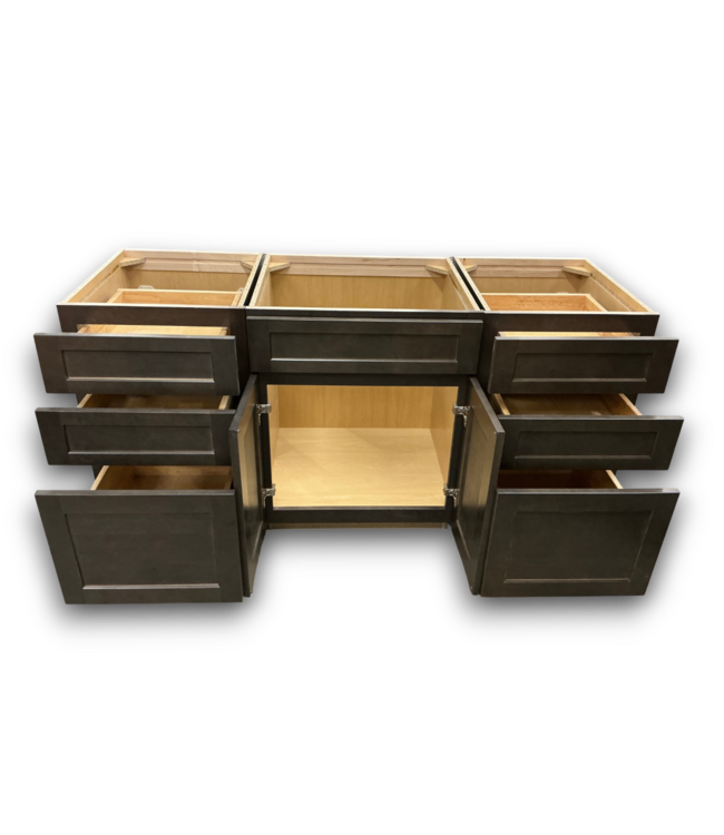 58004 3 Piece Slate Gray Bathroom Vanity Base And Drawer Set