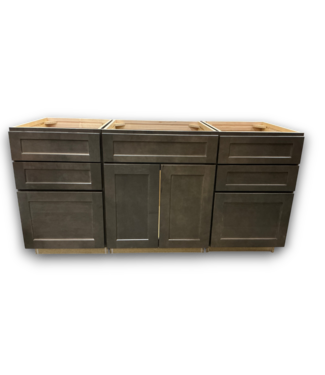 Bud's Warehouse 58004 3 Piece Slate Gray Bathroom Vanity Base And Drawer Set