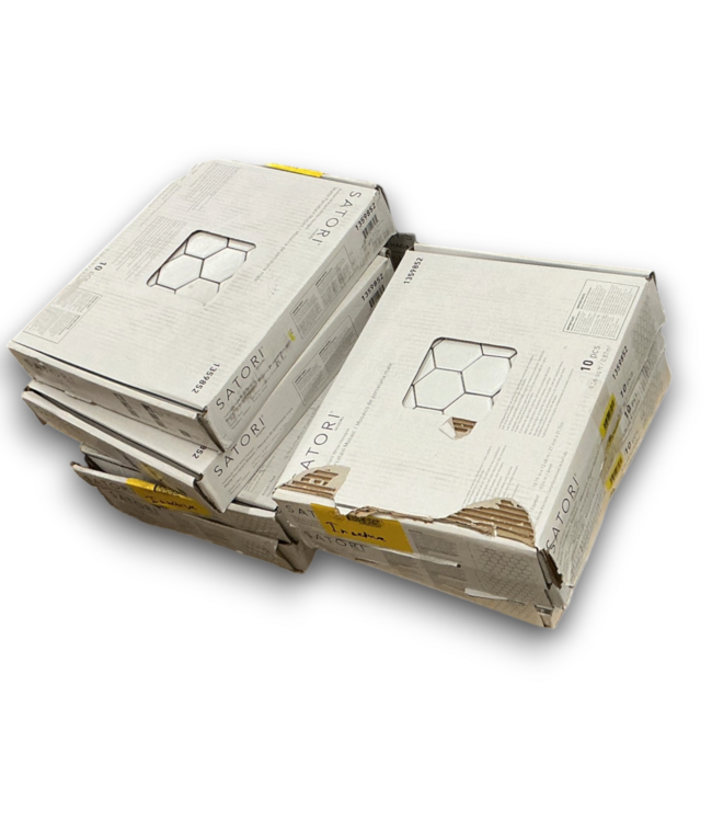 58016 60 Sq. Ft. White Porcelain Tile Hex Shapes