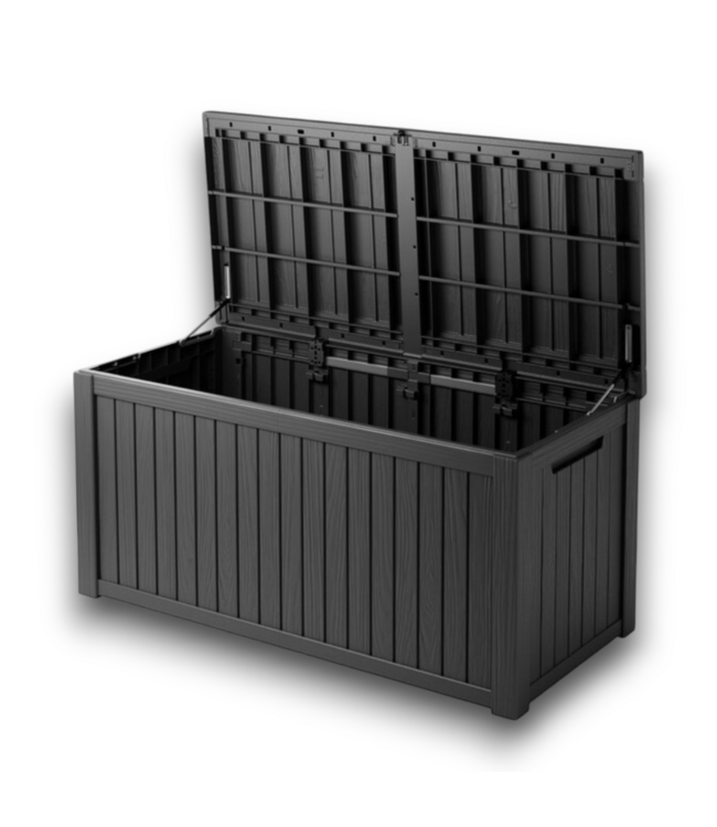58025 180 Gallon Black Resin Outdoor Deck Storage Box