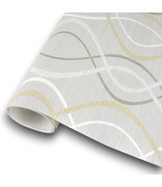 Bud's Warehouse 58058 Yellow Taupe Vinyl Geometric Peel And Stick Wallpaper