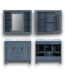 58052 36'' Blue Bathroom Vanity+mirror Cabinet