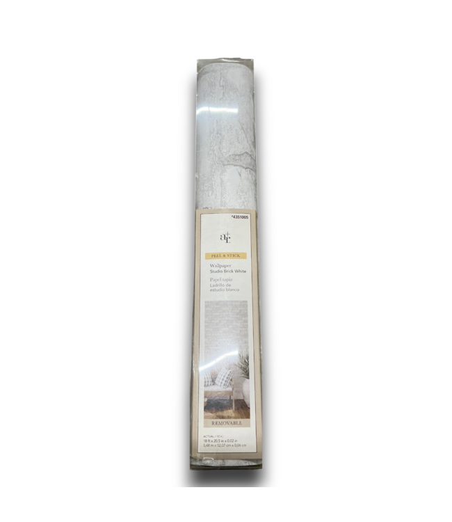 58056 Studio Brick White Vinyl Peel And Stick Wallpaper