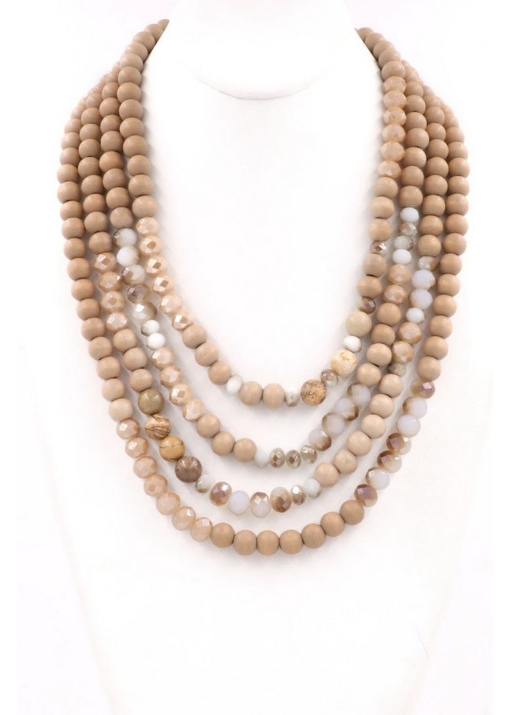 Bead Layered Necklace 17" Long in 4 colors