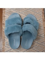 Soft Blue Fuzzy Slippers