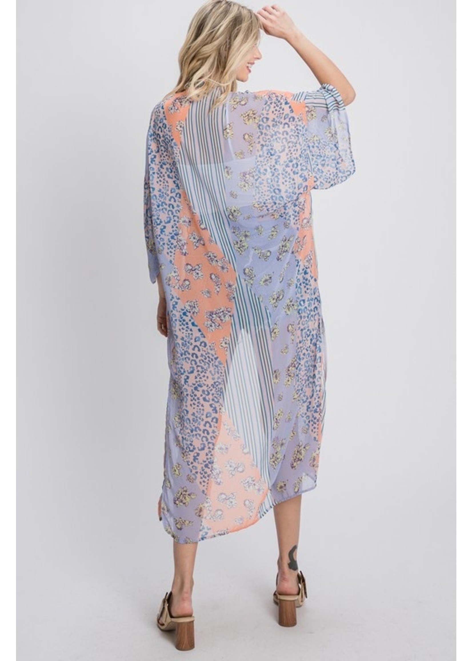 Plus Size Long Body Chiffon Kimono in 2 colors