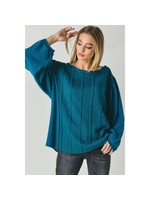 Round Neck Long Sleeve Top TEAL
