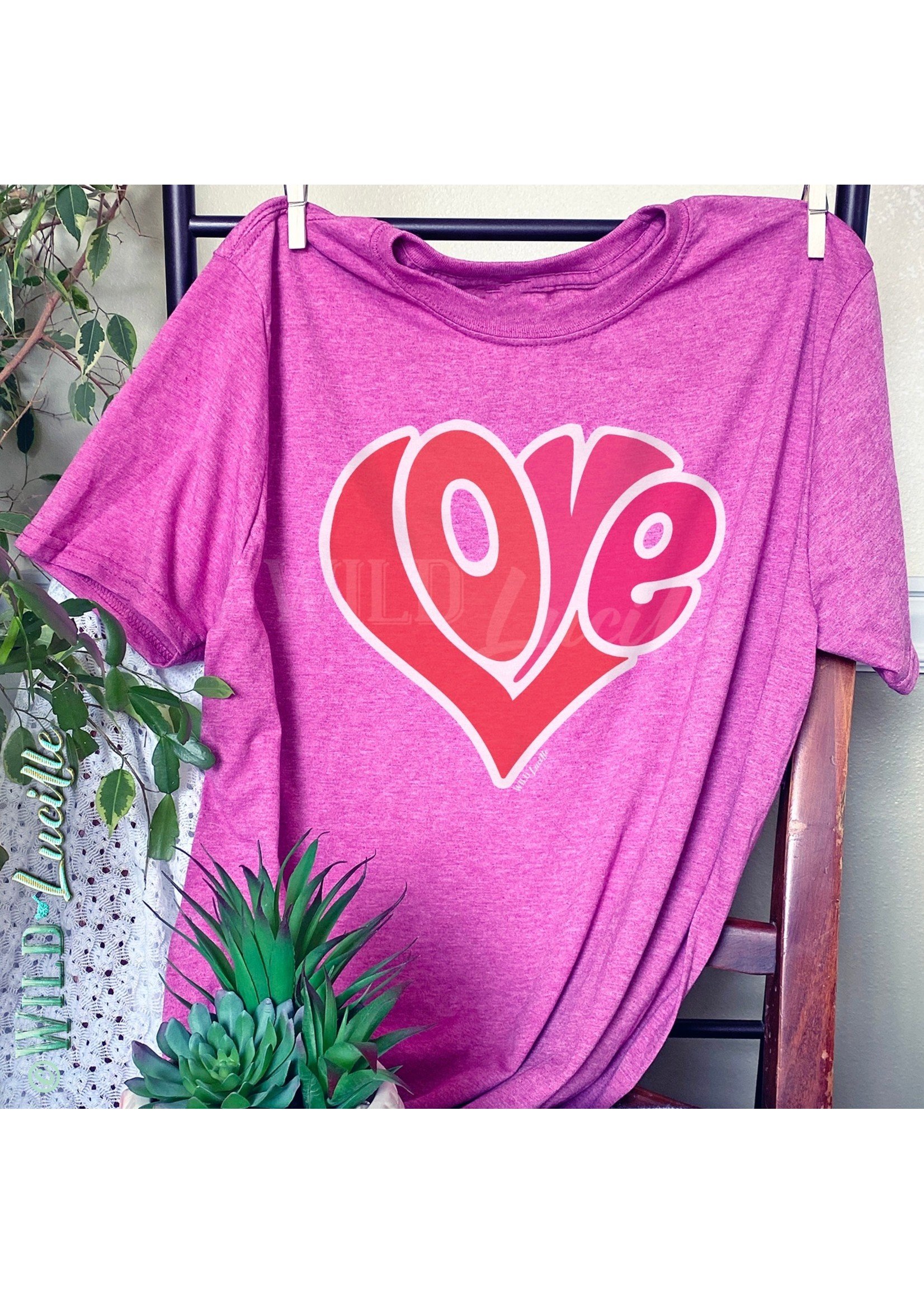 Wild Lucille Retro LOVE T-Shirt PINK