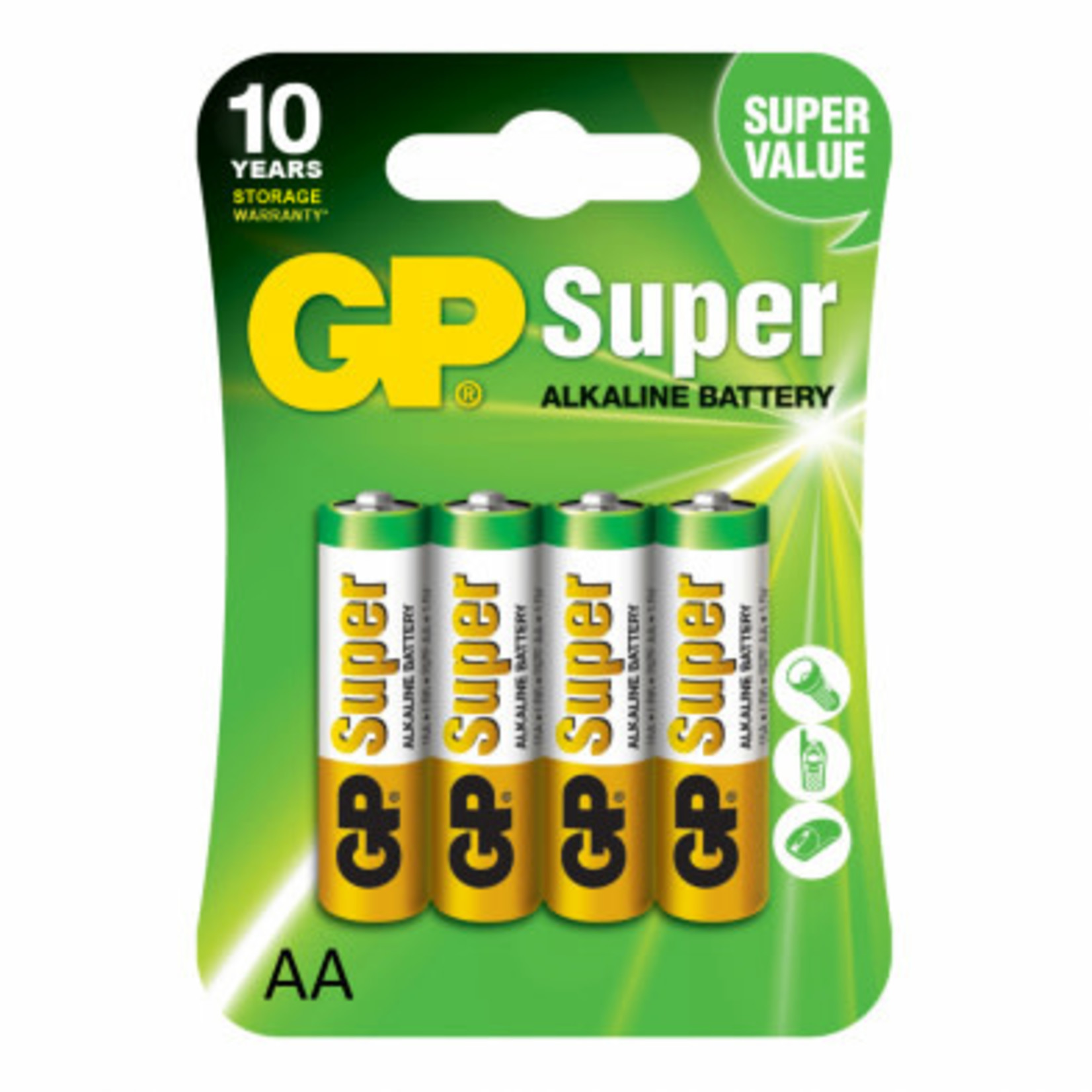 GP Super GP15A2UE4  BATT ALKALINE AA GP SUPER 10Y C/4