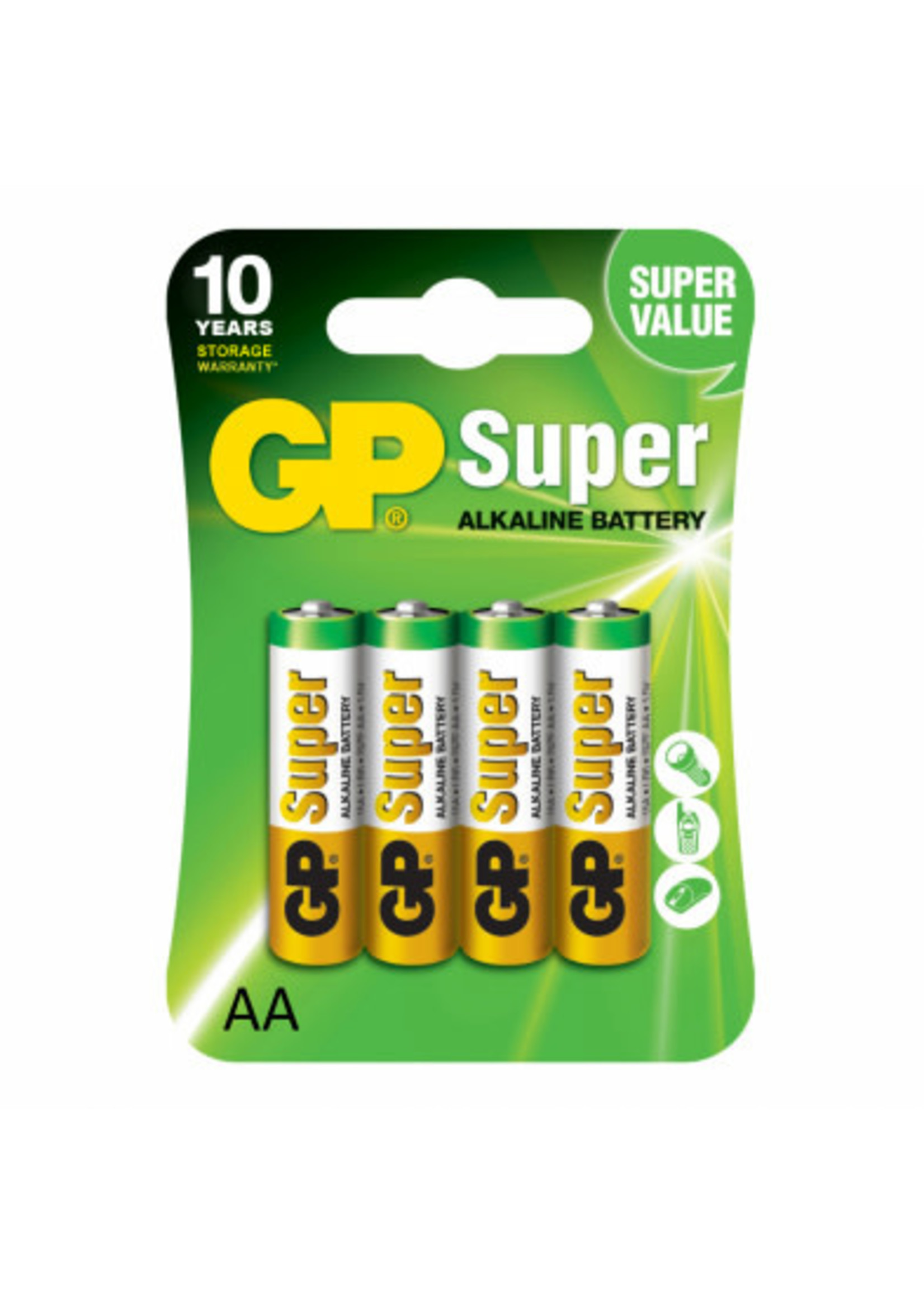 GP15A2UE4  BATT ALKALINE AA GP SUPER 10Y C/4