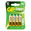 GP15A2UE4 BATT ALKALINE AA GP SUPER 10Y C/4