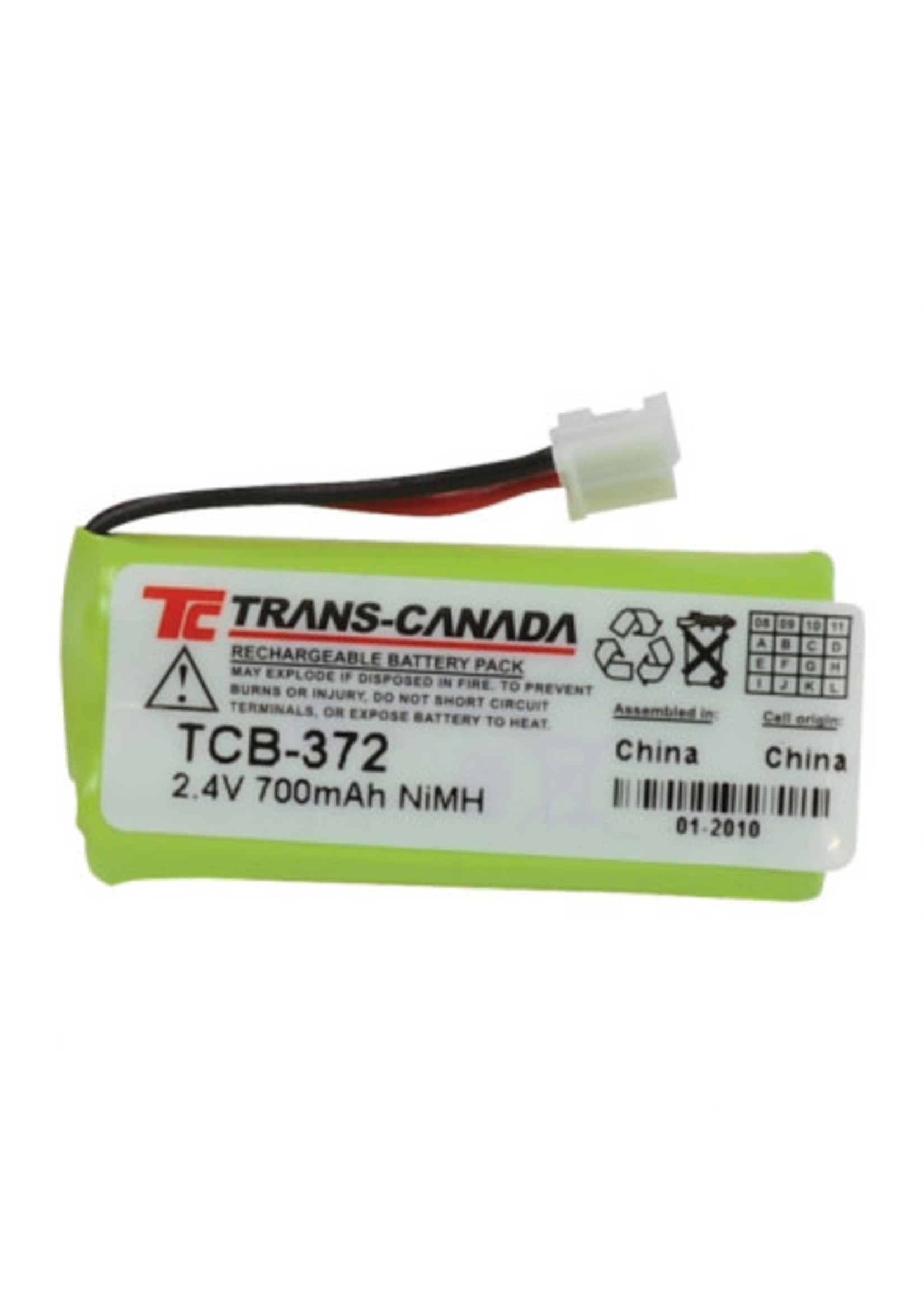 Replacement TCB-T372 Cordless phone replacement battery Ni-Mh 2.4V 700mAh