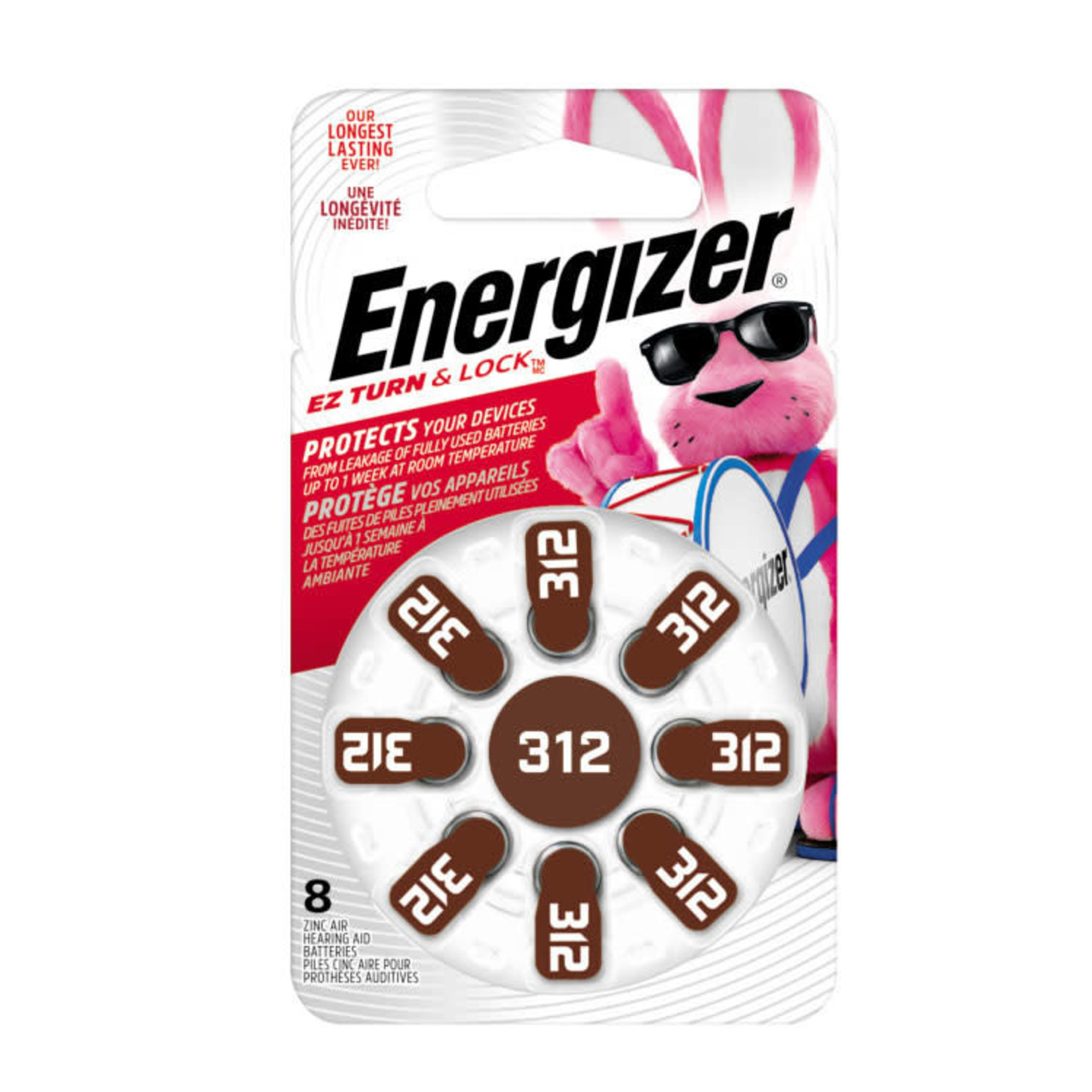 Energizer AZ312DP8 Batt Zinc-Air Hearing Aid 312 Energizer PK/8