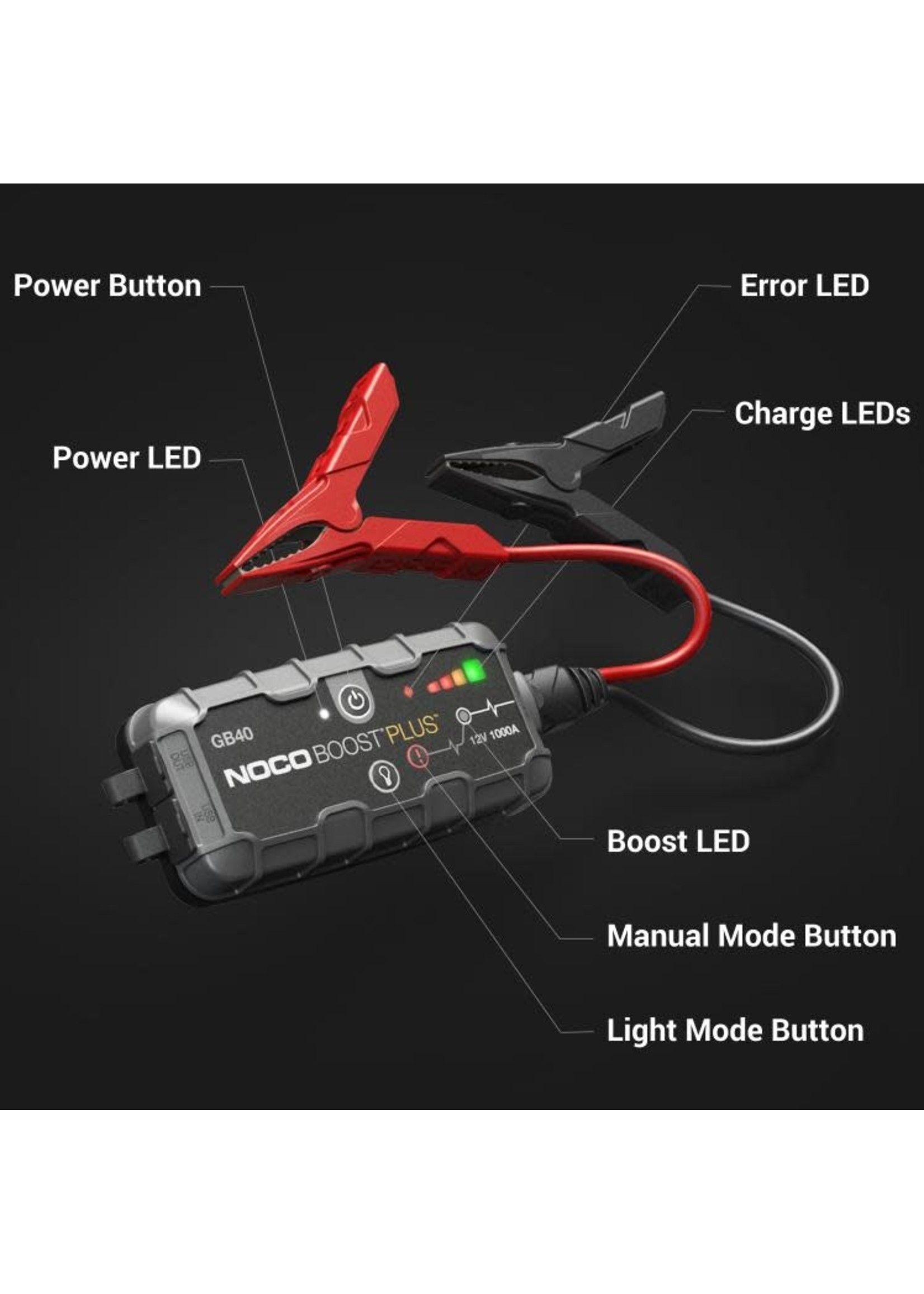 Noco GB40   GENIUSBOOSTSPORT JUMPSTARTER 12V 1000A LITHIUM ION