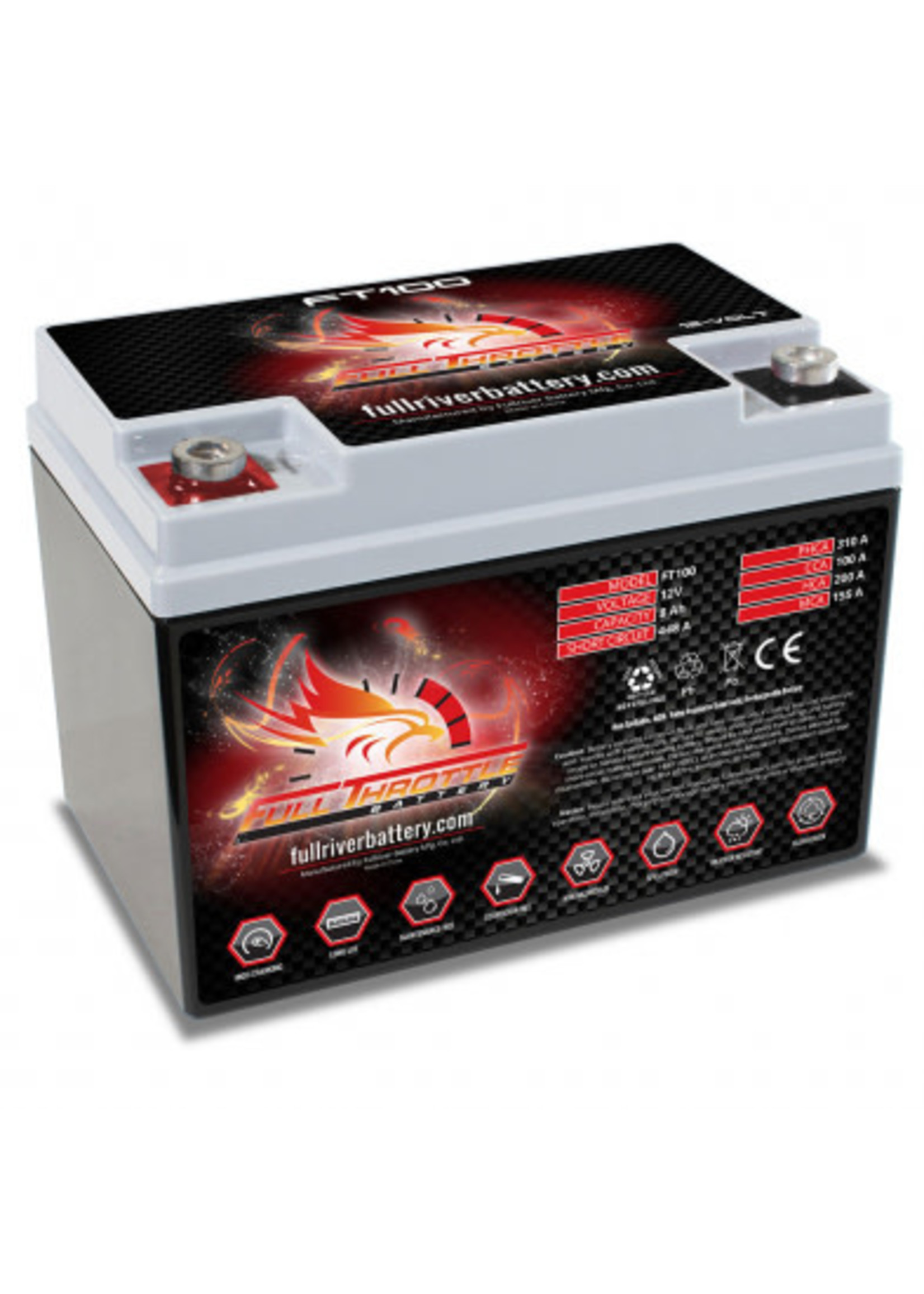 Full Throttle FT100 Motorsports Battery AGM 12V 9Ah 100CCA