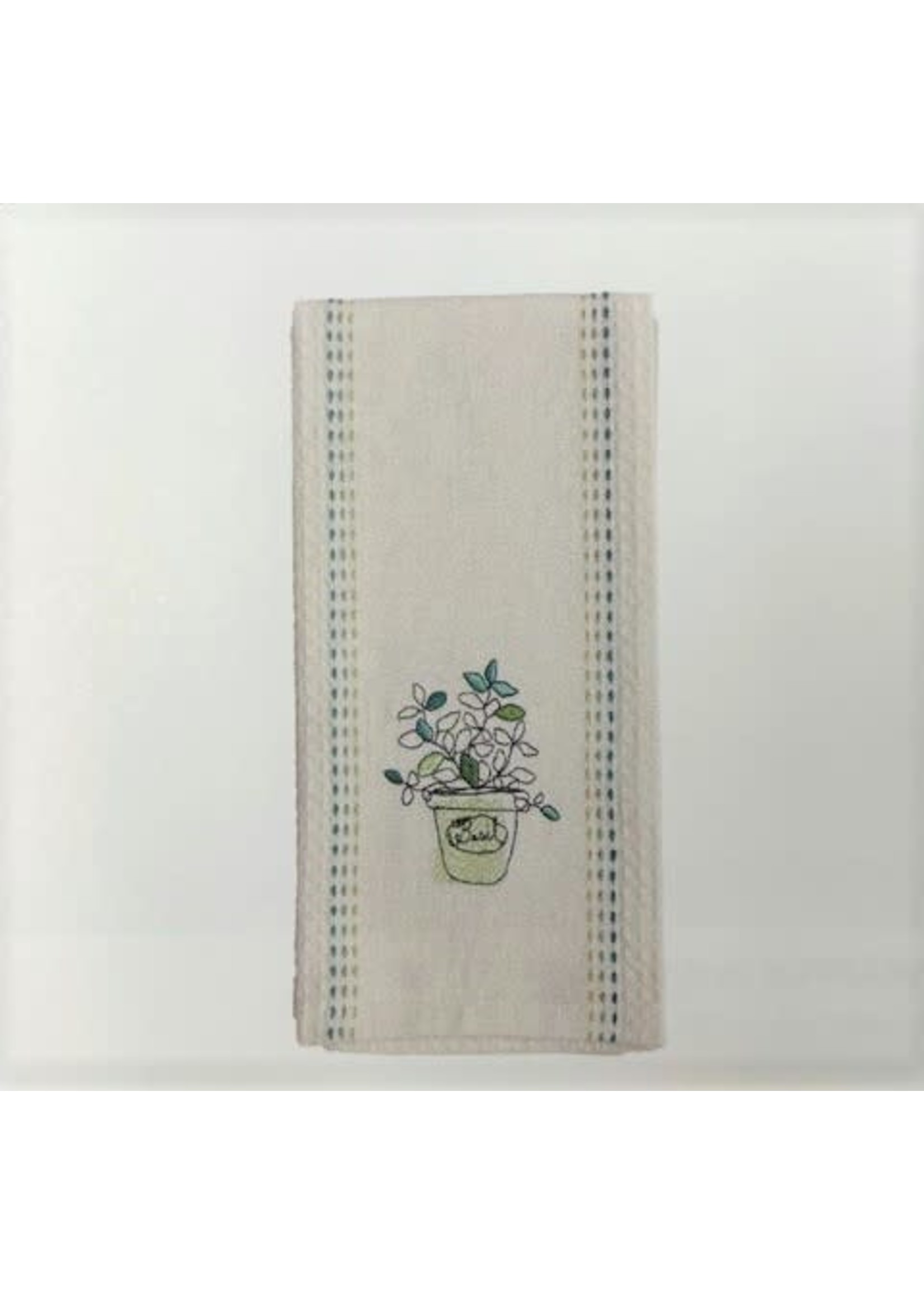 HERBS WAFFLE HAND TOWEL