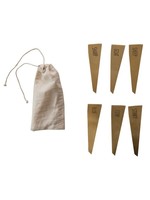 CREATIVE COOP CHEESE MARKERS, BRASS - S/6