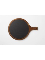 WOOD & SLATE ROUND SERVING BOARD