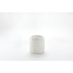 WIDE WHITE RELIEF VASE