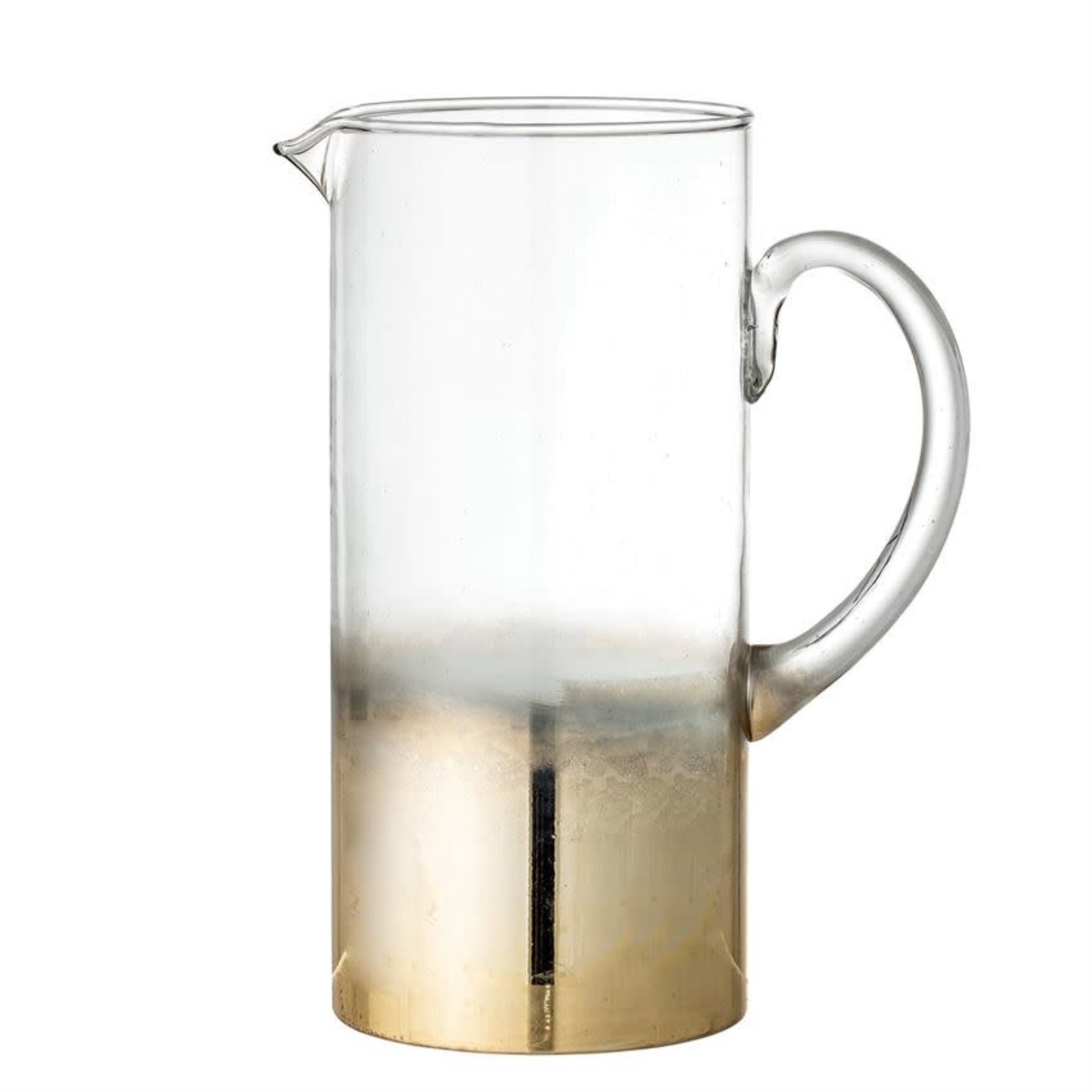 BLOOMINGVILLE GLASS PITCHER W/ GOLD OMBRE FINISH