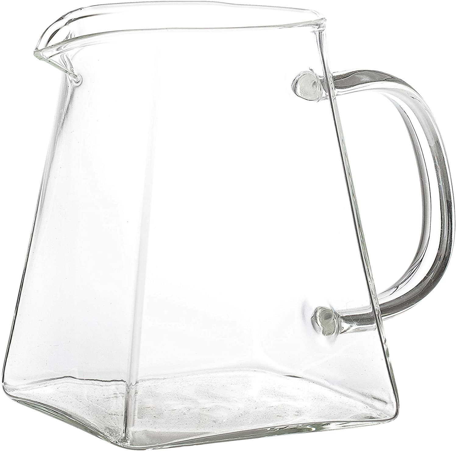 GLASS PITCHER W/ SQUARE BASE - Swans Fine Home