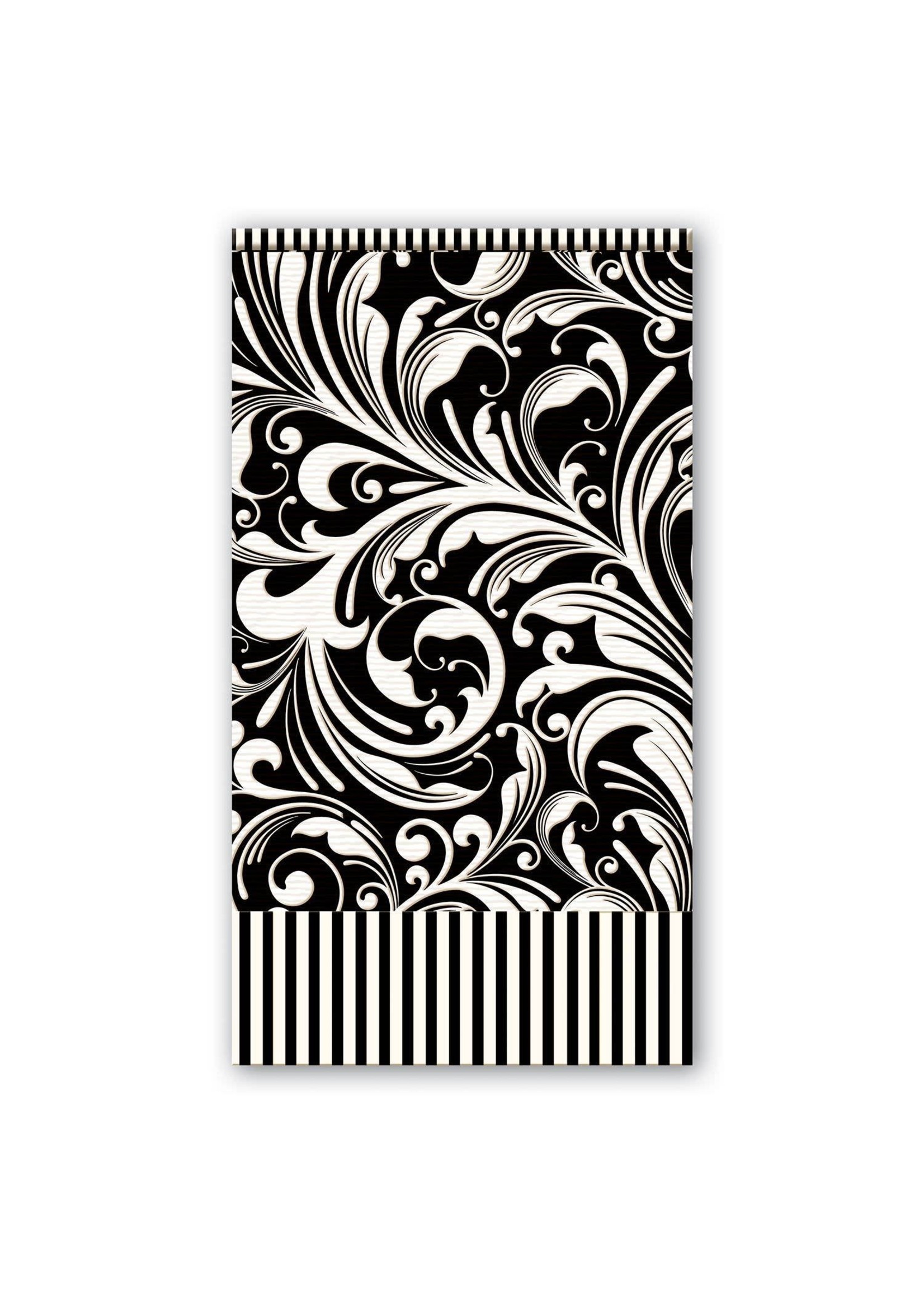 MICHELE DESIGN WORKS BLACK FLORENTINE HOSTESS NAPKIN