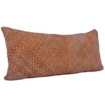 HIEND ACCENTS SUEDE BASKET WEAVE LUMBAR PILLOW 14x30
