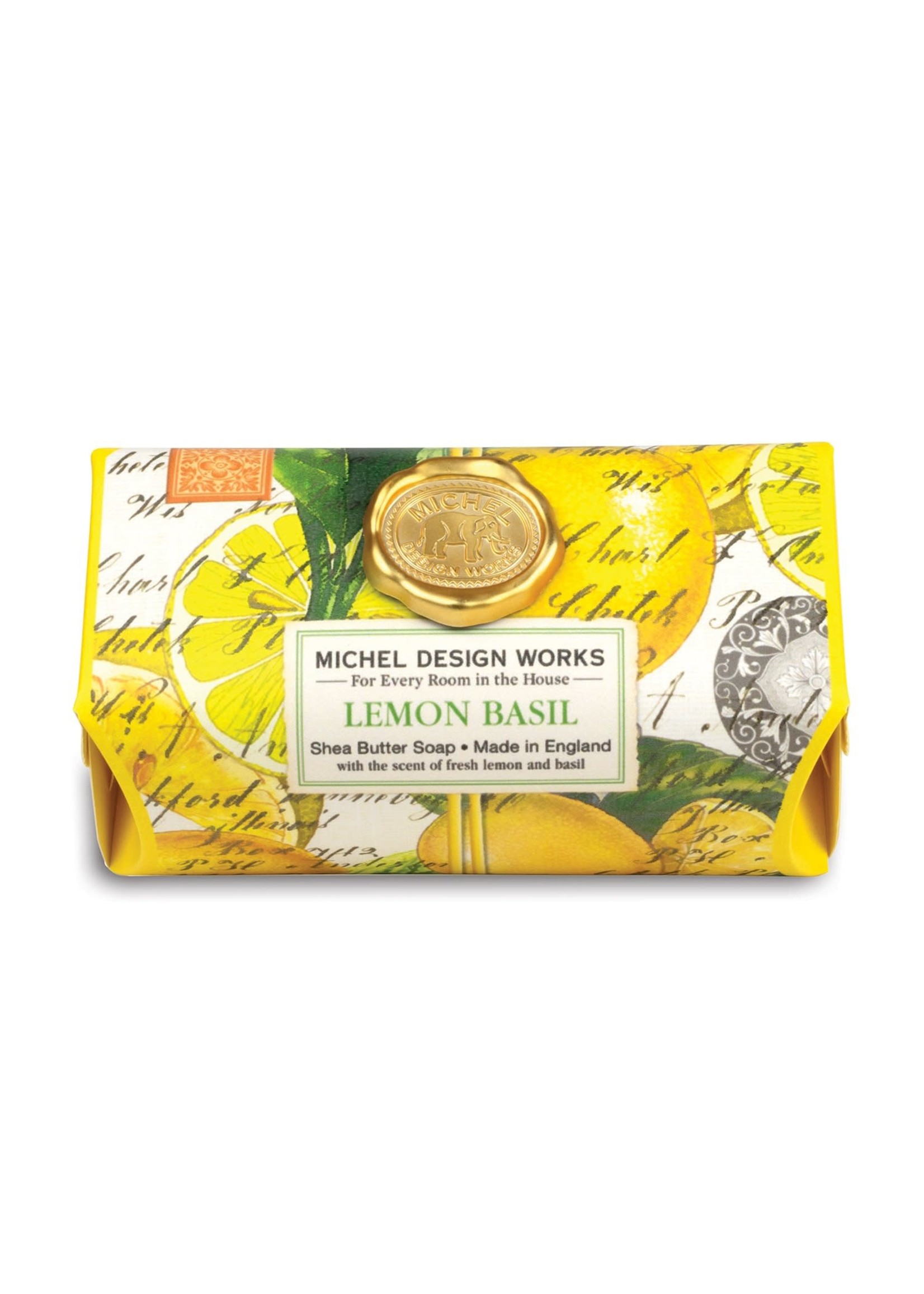 MICHELE DESIGN WORKS LEMON BASIL LARGE BATH SOAP BAR