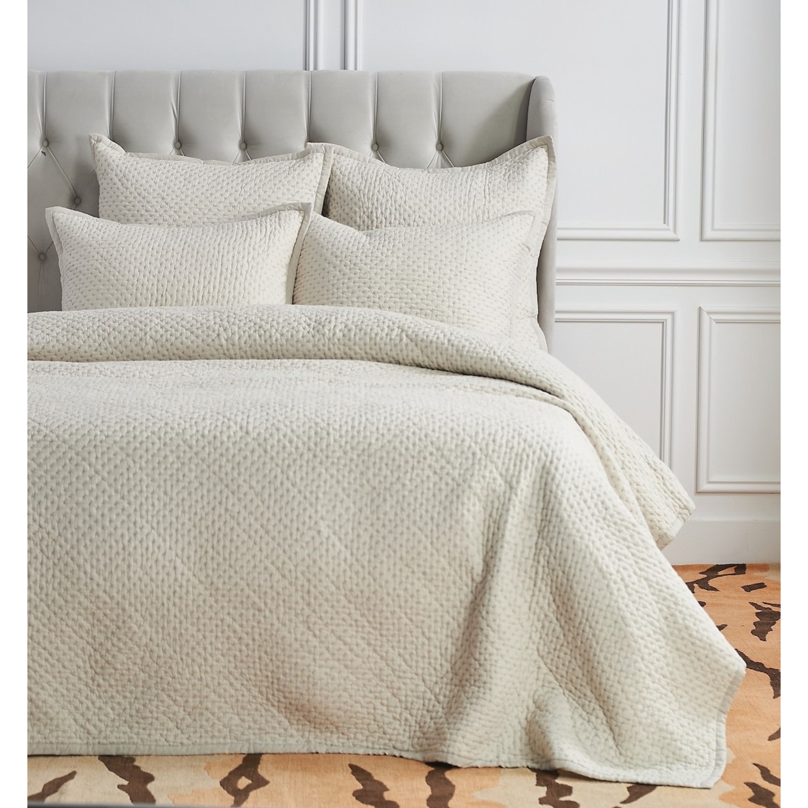 ELISABETH YORK QUEEN, MILA  COVERLET - ALABASTER