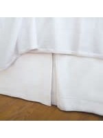 ELISABETH YORK TWIN, HEMSTITCH WHITE BEDSKIRT