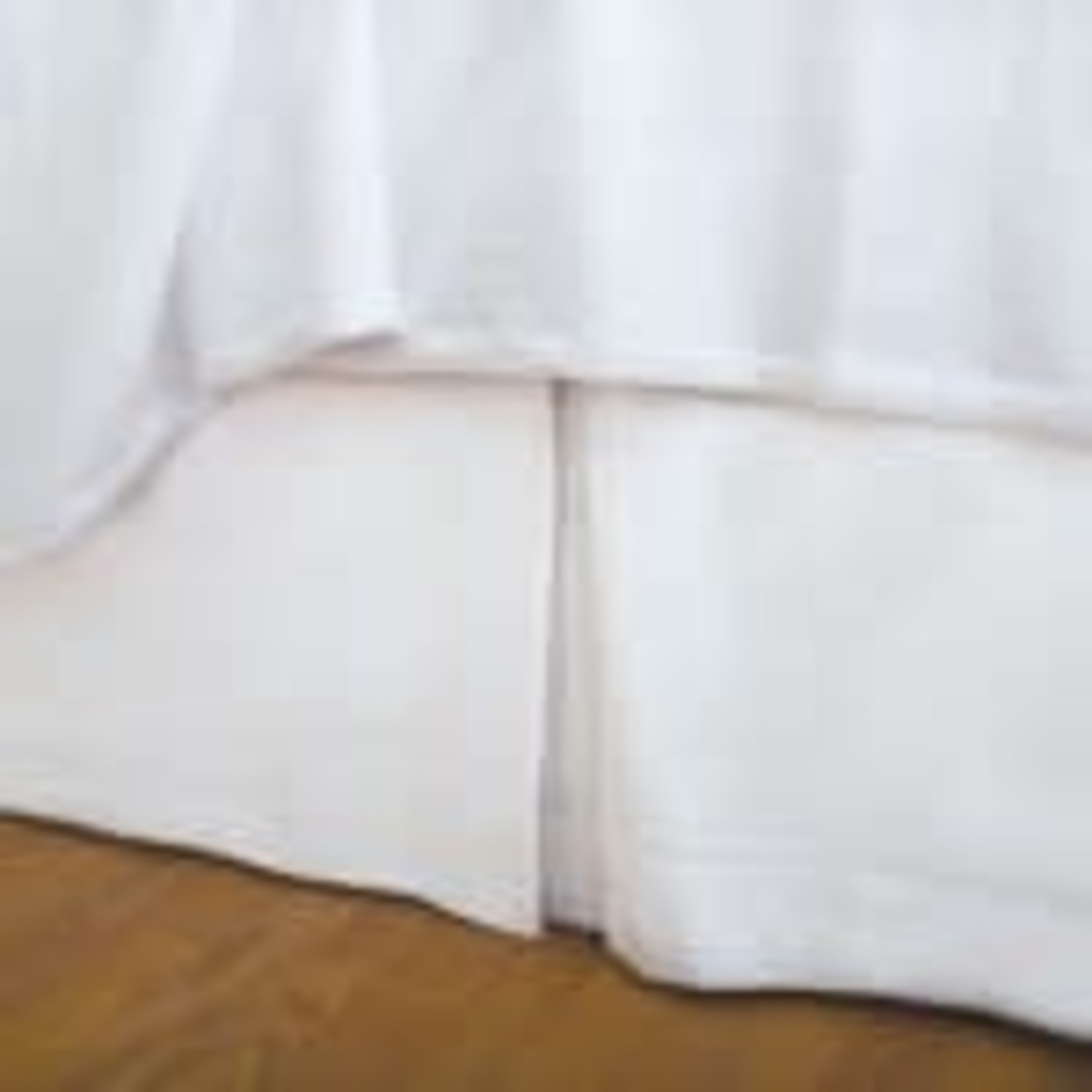 ELISABETH YORK TWIN, HEMSTITCH WHITE BEDSKIRT