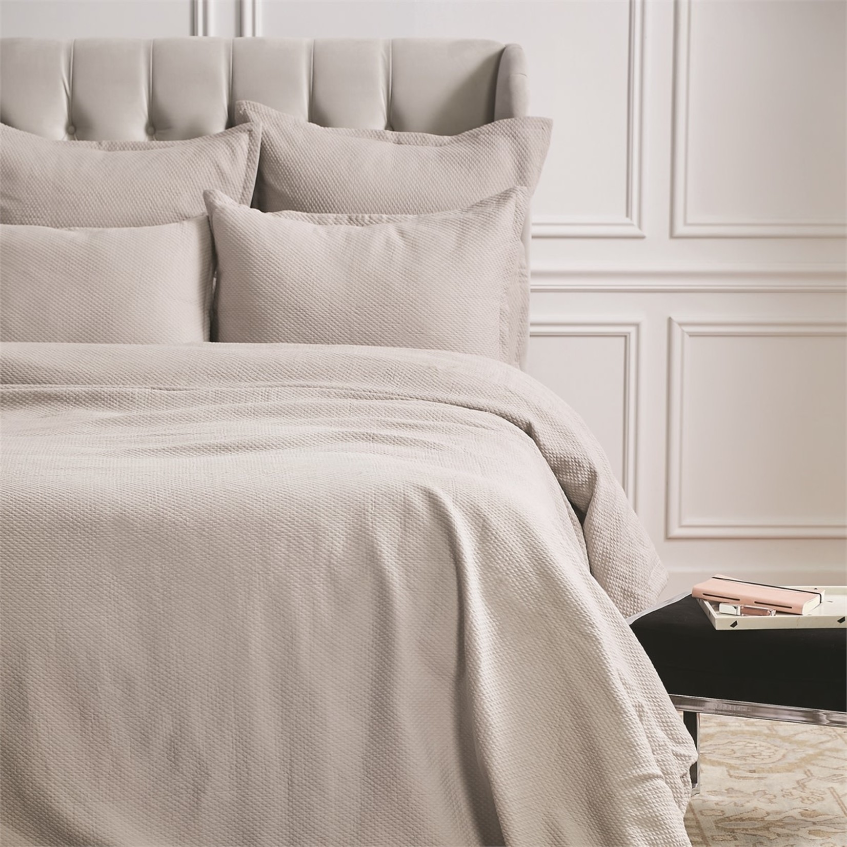 ELISABETH YORK STANDARD, DIAMOND  SHAM- PEARL GREY